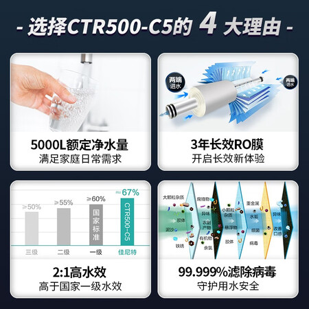 佳尼特净水器 500加仑21纯水机反渗透CTR500-C5怎么样?质量靠谱吗?
