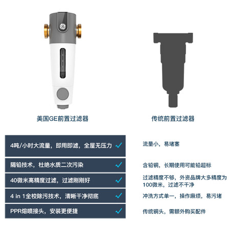 GE通用前置过滤器40微米全屋净水器GEEP-40A01怎么样?好不好?