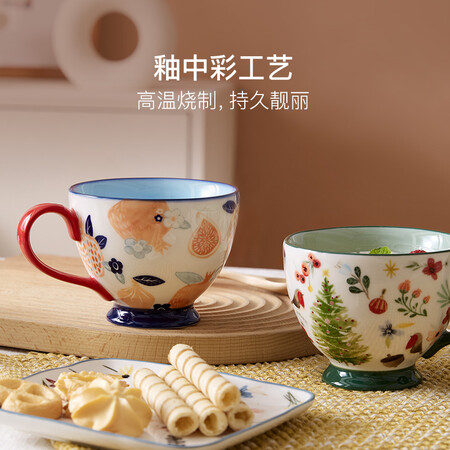 客观揭秘网易严选田园手绘美式早餐碗早餐杯 微波炉适用陶瓷马克杯 星愿之树-4质量靠谱不？良心推荐告知内情评测！