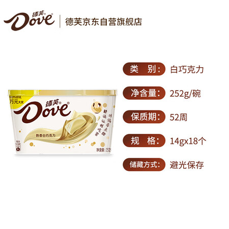 真实测评体验德芙（Dove）奶香白巧克力分享碗装252g送女友礼物零食评测反馈如何？说说两个月感受告知！