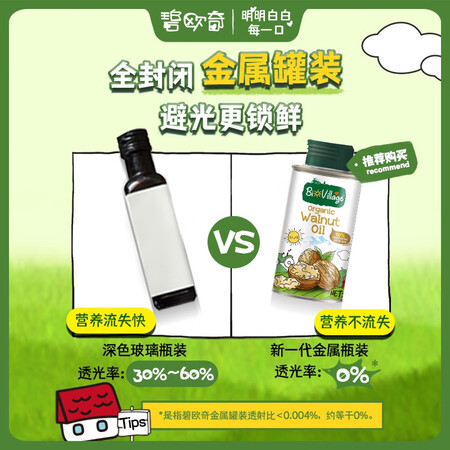 真实使用说说碧欧奇 有机紫苏籽油 核桃油 亚麻籽油 宝宝孕妇营养添加食用油100ml 核桃优缺点分析参考，真实体验爆料！
