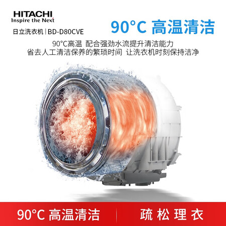 日立洗烘一体8公斤滚筒洗衣机BD-D80CVE怎么样?谁用过评价?