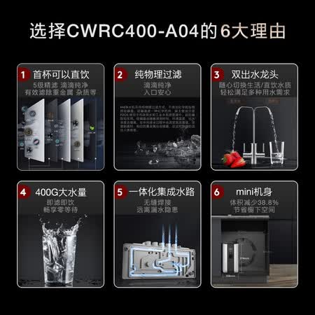COLMO 家用净水器RO反渗透400G净水机CWRC400-A04怎么样?性价比高吗?