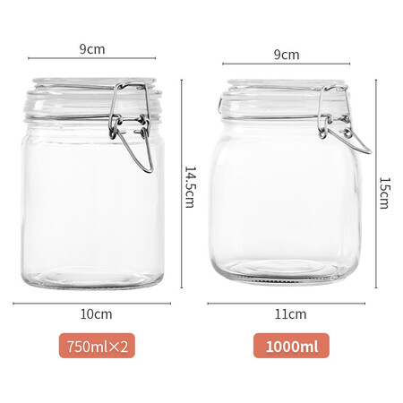 开箱吐槽拜杰（Baijie）玻璃密封罐方形储物瓶 3个装 家用储物罐750ml2+1000ml质量反馈如何？使用一个月后评测！！