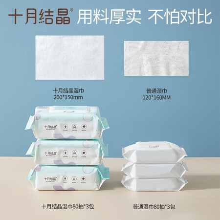 实际使用感受十月结晶婴儿湿巾宝宝手口专用湿巾纸加厚洗脸巾擦脸棉儿是否还划算？评测一周经验分享！