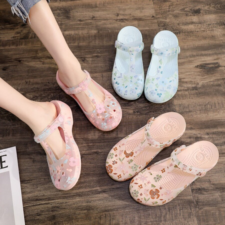 使用评测夏沫洞洞鞋女2023春季新款印花软底果冻沙滩厚底口碑如何？行情揭晓！