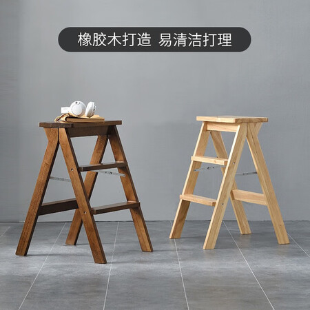 全方位感受家逸实木梯凳折叠家用梯子多功能厨房高凳子椅子折叠凳真实使用感受？曝光使用感受！