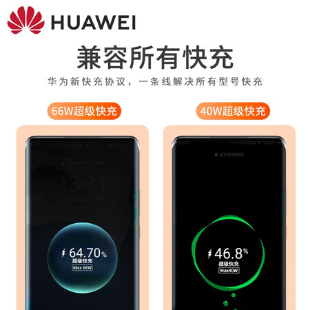 大家揭秘华为原装6A数据线66W超级快充充电线mate40pro p谁用过没有呢？已入手!说说感受吧!！