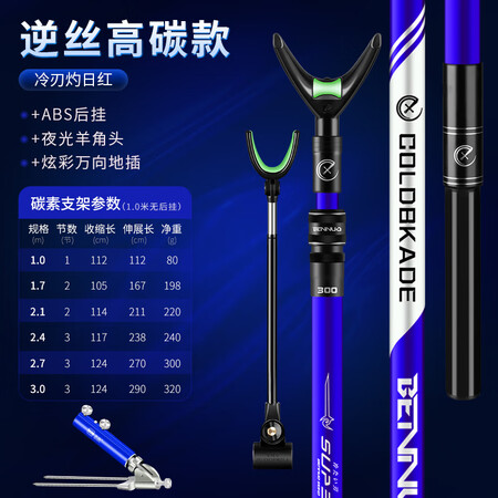 用后体验分享本诺（BENNUO） 本诺碳素炮台支架鱼竿架杆大物台钓椅钓箱地插架竿钓鱼手竿内幕分析测评？入手真的会后悔吗！