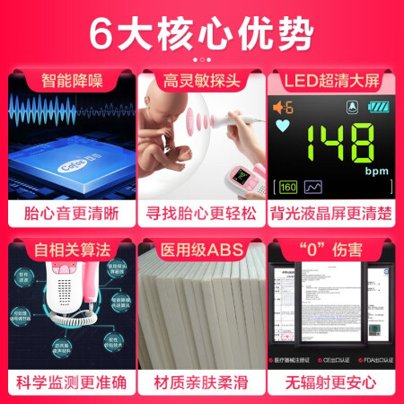 可孚胎心仪家用听胎心仪器 医用耦合剂家用多普勒胎心监测仪孕妇好用吗_http://www.meifudie.com_好物_第3张