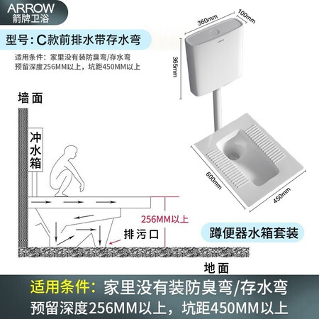 开箱曝光箭牌（ARROW）蹲便器套装 蹲坑蹲厕防臭防滑厕所超薄大便器蹲便 大冲力水箱内幕分析测评？内情必看测评！！
