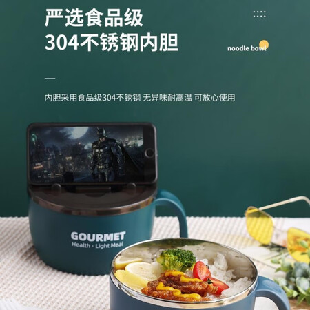口碑体验尚美德 304不锈钢泡面碗【1300ML】+筷子勺子叉子带盖防口碑评价行不行？一个月评测感受！