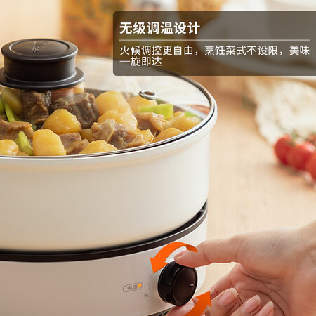 到手点评美的（Midea）电火锅多功能用途锅家用分体式4L大容量电蒸锅电炒锅电煮炖锅是否还划算？入手必看感受！