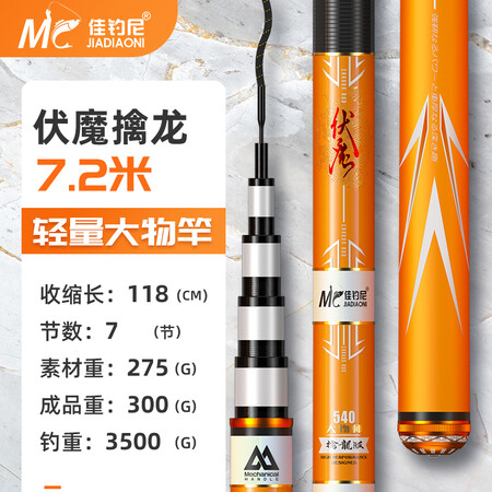 上手说说佳钓尼（JIADIAONI） 伏魔大物擒龙版鱼竿19调钓鱼竿暴力真的是值得买？吐槽两个月经验分享！