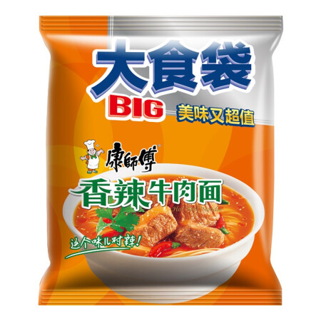 康师傅方便面 大食袋 香辣牛肉面5袋 泡面袋装 速食零食用起来靠谱吗_http://www.meifudie.com_好物_第3张