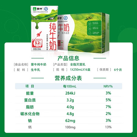 全新剖析蒙牛纯牛奶PURE MILK 250ml16 航天定制装每100ml含3.2g蛋白质礼盒装到底怎么样？使用二个月感受如何！