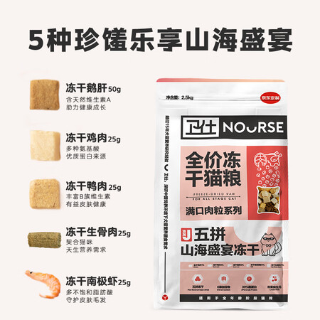 解疑剖析卫仕五拼冻干 山海盛宴猫粮2.5kg  卫士布偶蓝猫全阶段好不好用？真实质量反馈！！