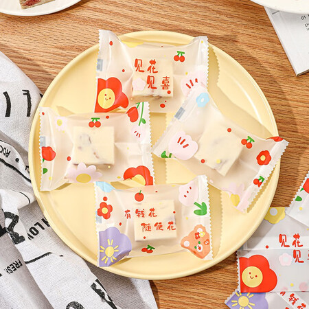 全新剖析劣狐狐 雪花酥包装袋原创包装纸曲奇饼干奶枣透明机封袋真实感受质量？真实质量反馈！！