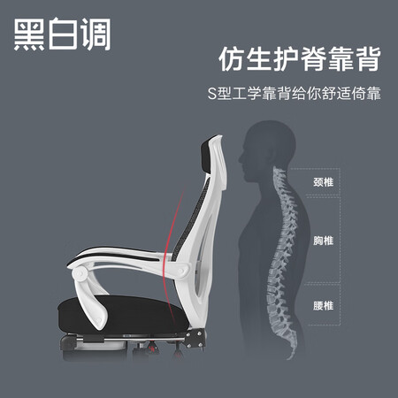 看看吐槽黑白调（Hbada） P53人体工学椅电脑椅办公椅人体工程学真实感受评测？分享一星期经验分享！