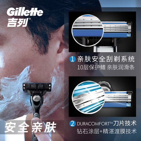 解疑爆料吉列剃须刀手动锋速3经典2刀头不含刀架 刮胡刀吉列刀片评测划算不？评测爆料真心话！！