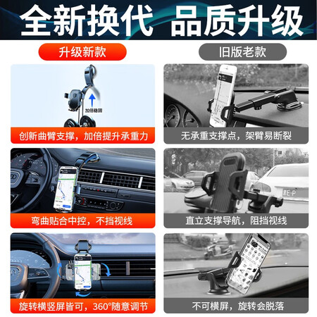 讨论体验亿饰车载手机支架车载导航支架汽车内手机支架车用吸盘通能入手吗？质量反馈评测实际情况！