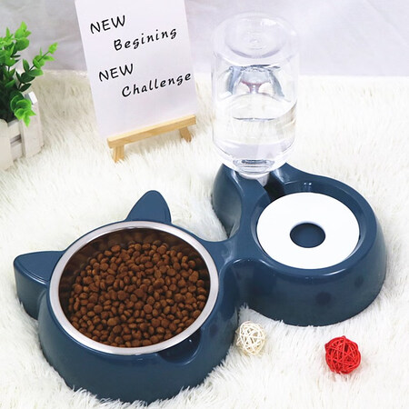 用过曝光悠梵萌猫碗狗碗双碗宠物自动饮水器不湿嘴猫食盆防打翻真的好吗？真不知道值不值得买！！