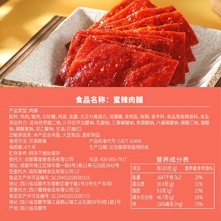 用户真实体验蜀道香蜜辣肉脯100g评价如何？老用户分析爆款原因！！