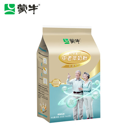 网友大爆料蒙牛 铂金装 中老年成人奶粉400g袋装 多维高钙奶粉 便捷条使用过后感受？评测分析感觉好不好！