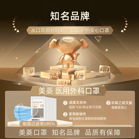 探索曝光美菱（MELING）一次性医用外科口罩10只装防花粉防尘口罩使用靠不靠谱？真实使用报告评测！