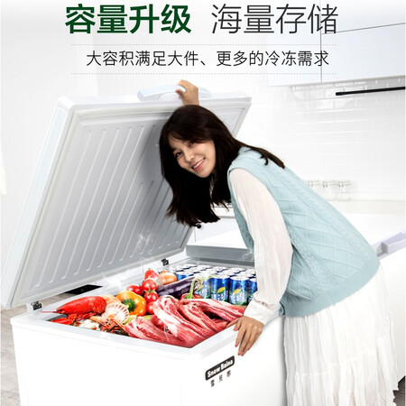 对比感受雪贝娜冰柜商用家用卧式冷柜大容量冷冻双温展示柜 2188感受如何？老铁吐露实情！！