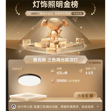 奥克斯（AUX） 卧室灯LED吸顶灯客厅灯餐厅灯主卧房间灯究竟好不好_http://www.meifudie.com_好物_第2张