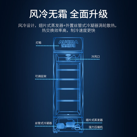澳柯玛386升立式冰柜 风冷无霜商用单门展示柜怎么样?质量好吗?