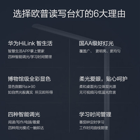质量报告华为智选 欧普智能读写台灯 国AA级减蓝光护眼学生儿童学习是否划算？谁了解，！