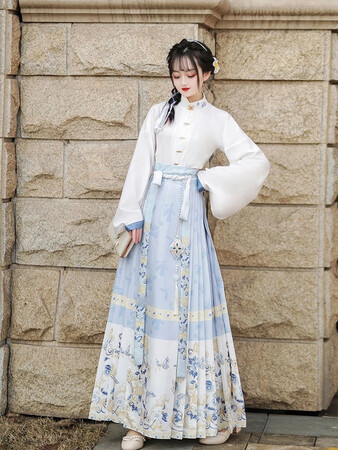 内幕剖析鼎毳貂汉服女古装女明制马面裙日常改良 蝶恋(对襟衫+马面裙) L真的吗？老司机来说说吧！