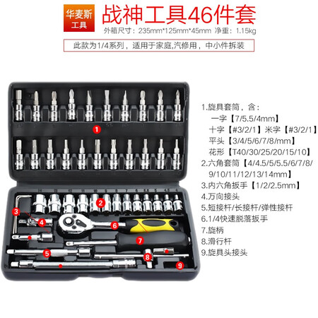解疑点评华麦斯汽修工具套装家用套筒扳手小车棘轮扳手工具箱专配置怎么样？看看三个月心得分享！
