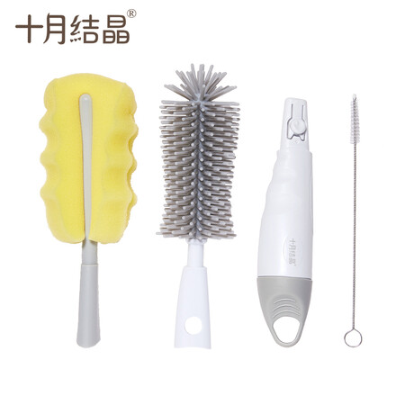 使用体验分享十月结晶婴儿奶瓶刷 宝宝硅胶奶瓶刷套装玛雅灰是否还划算？老铁真实体验感受！
