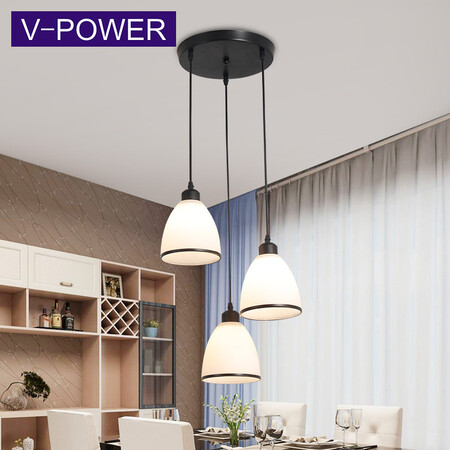 讲述评测感受V-POWER 简约LED个性餐吊灯餐厅三头吊灯 北欧创意圆形餐桌饭厅灯质量好吗？说说体验感受！