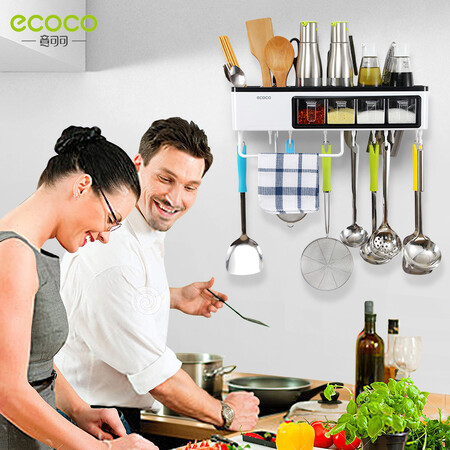 全方位分析意可可（ecoco） 厨房置物架免打孔壁挂刀架筷子筒调味料盒收纳架 长50cm测评好不好？说说二个月感受告知！