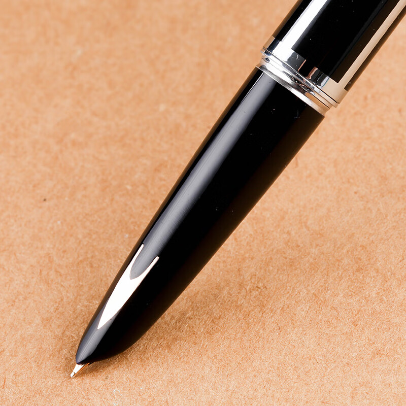 英雄(hero)100辉煌金尖钢笔墨水笔金笔 黑色银夹