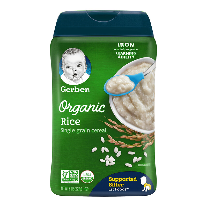 嘉宝gerber婴幼儿辅食 有机大米米粉 一段辅食初期 227g美国进口
