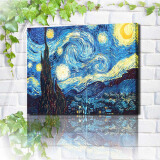 视觉星原创油画客厅装饰画电表箱挂画壁画无框画立体画画星空梵高 星空--梵高 45*60