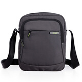 亨得利 商务男包单肩包竖款方形休闲运动牛津布腰包斜挎包 2180灰色