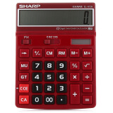 夏普（SHARP） EL-8128-RD 大屏大字大键商务办公计算器 （酒红色）