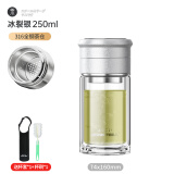 JRINKTEEA茶水分离玻璃杯大容量茶仓车载过滤泡茶水杯男女喝茶杯定制 Q8冰裂银 250ml