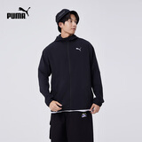 彪马（PUMA）灰色夜跑反光梭织运动薄外套男子秋季休闲夹克522415 黑色-01 M (175/96A)