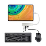 AJIUYU 适用MatePad Pro转接头11扩展坞Type-c转换器平板电脑转HDMI线VGA Type-c转3个USB+读卡器TF/SD卡 华为MatePad Pro平板电脑10.8英寸
