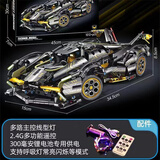 渥驰兰博基尼跑车乐积木成人高难度巨大型拼装男孩玩具生日礼物七夕节 兰博基尼黑武士【静态版+灯】