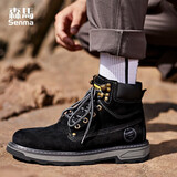 森馬（senma）高帮马丁靴系带时尚百搭舒适工装靴男靴 619313602 幻影黑 45码