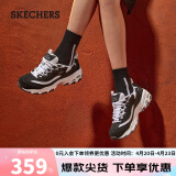 斯凯奇（Skechers）女鞋复古老爹鞋小白鞋子蕾丝厚底运动鞋11959 黑/白 35 