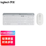 罗技（Logitech）【来图定制】罗技k580无线键盘 静音蓝牙键盘 mac超薄双模手机ipad平板键盘鼠标套装 【K580+PEBBLE】键鼠套装-芍药白